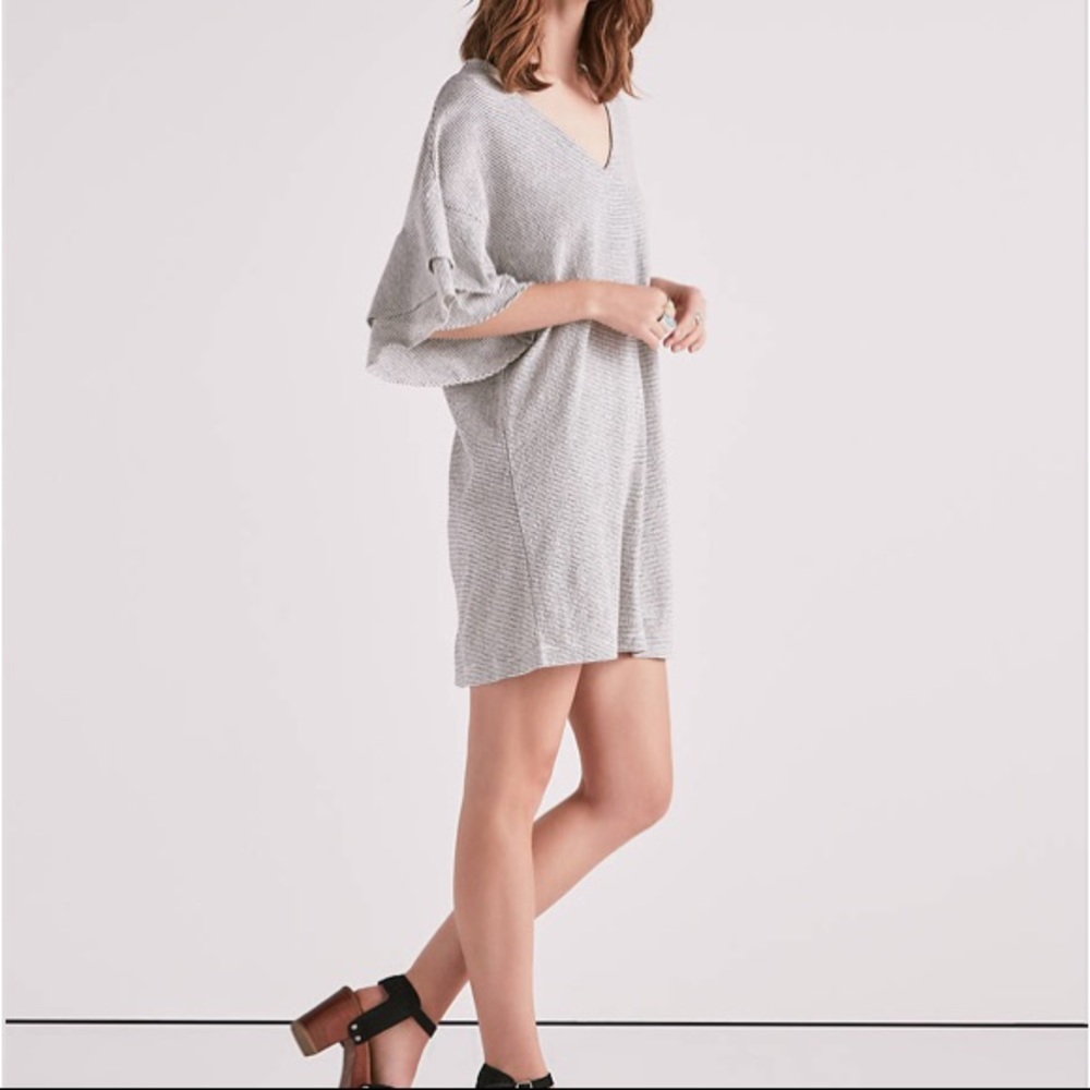 NWT Lucky Brand Striped Ruffle Sleeve Shift Dress - Picture 2 of 3